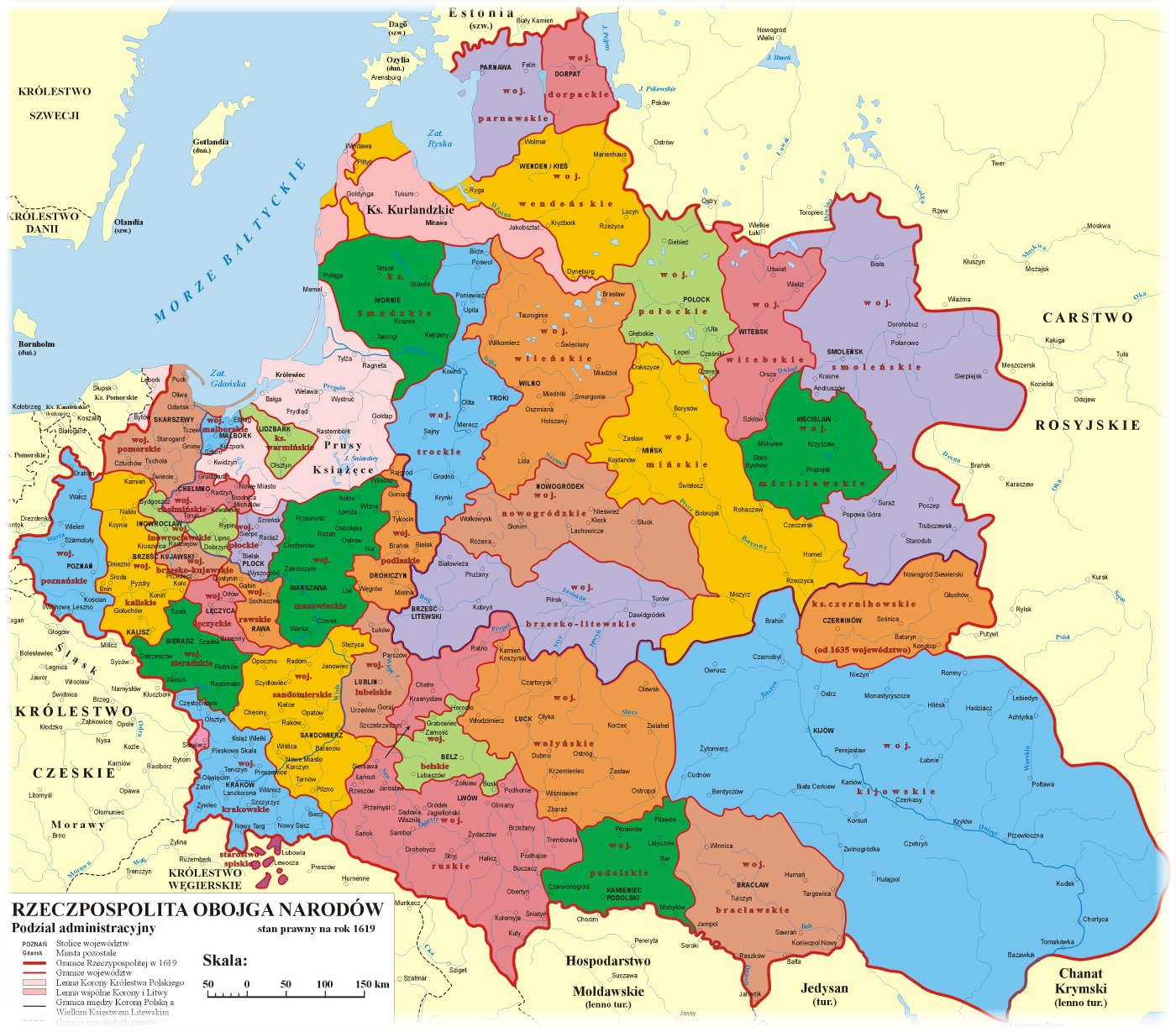 Mapa Rzeczpospolitej Obojga Narodów